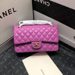 CL FLAP BAG LAMBSKIN-25CM