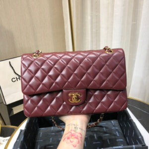 CL FLAP BAG LAMBSKIN-25CM